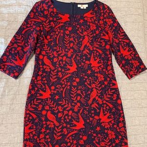 Boden jaquard knit fitted lined sweater dress. Size 8 Petite. EUC.